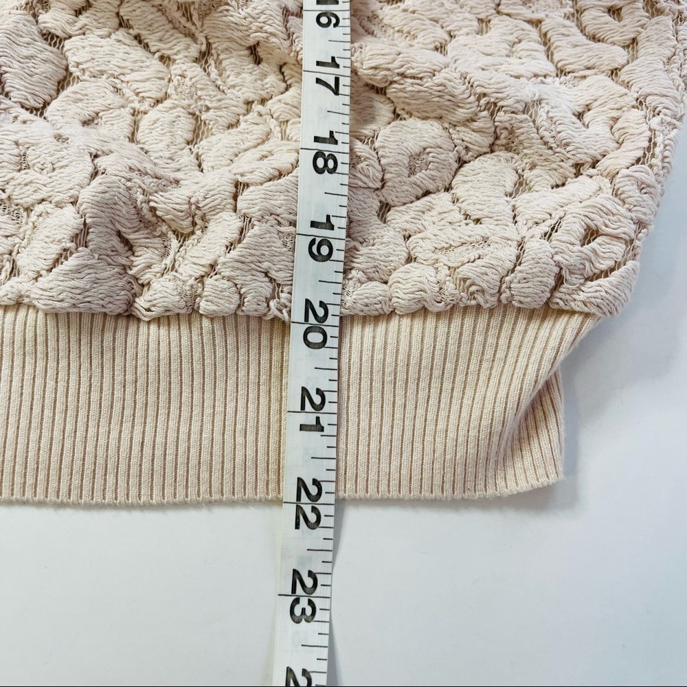 Vince Top Womens XS Blush Lace Overlay Pullover Silk Cashmere‎ Blend Mixed Media - Picture 8 of 9